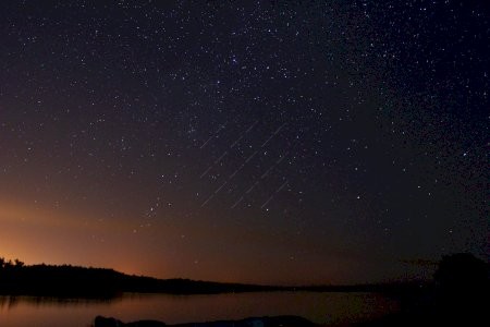 Brațul Chilia noaptea, oraș Chilia Veche, Tulcea